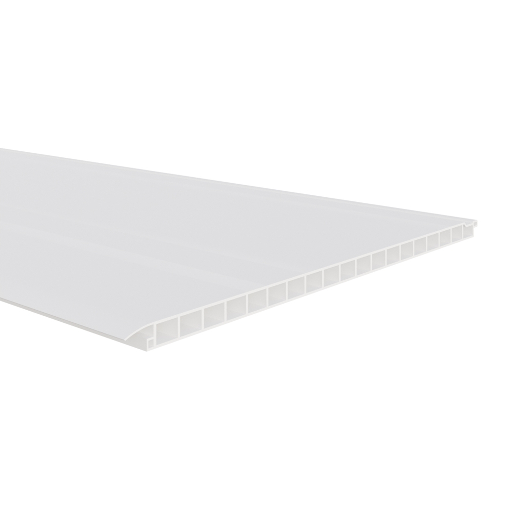 vlak kunststof paneel 250 x 10mm Mat Wit (holle schroot) afbeelding