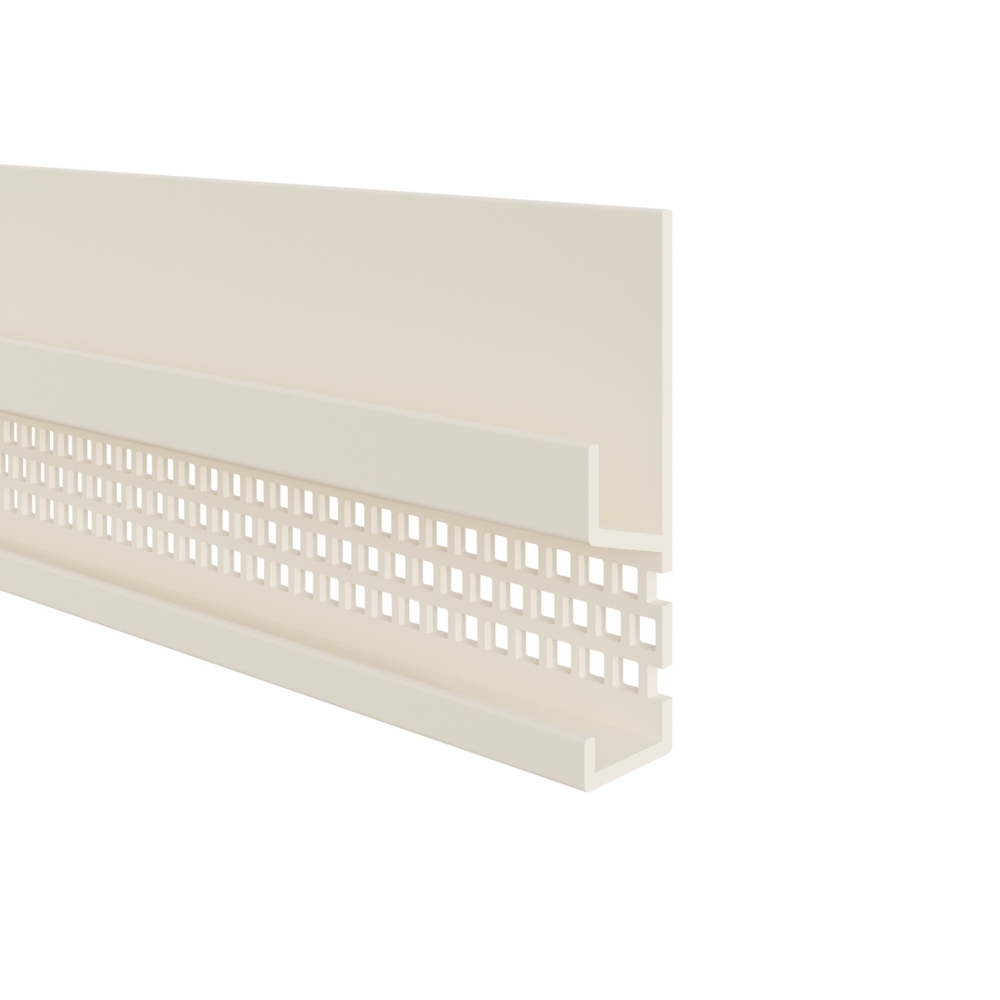 Ventilatie afsluitprofiel 65 x 17 mm Crème RAL 9001