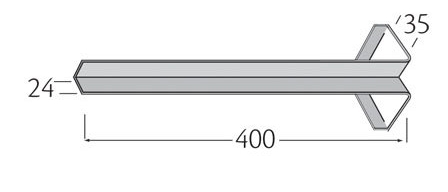 Binnenhoek 400mm - Millex Glad Crème afbeelding