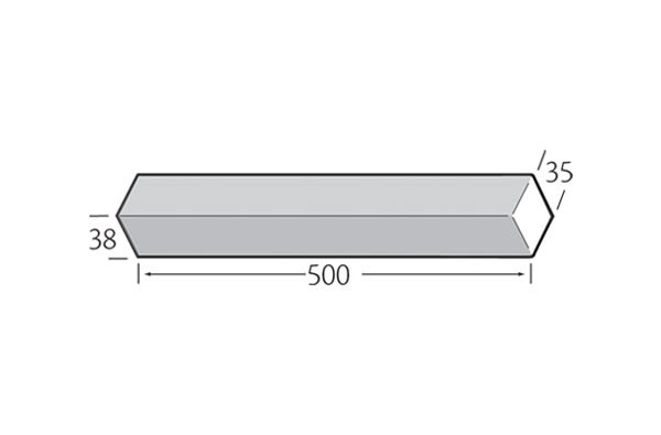 Buitenhoek 500mm dubbele neus - Millex Quartzgrijs RAL 7039