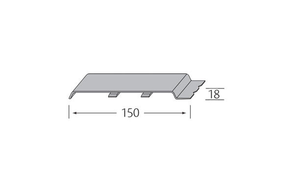 Stootvoegverbinding Basaltgrijs RAL 7012 150 mm (voor rondkantpaneel) - VinyPlus