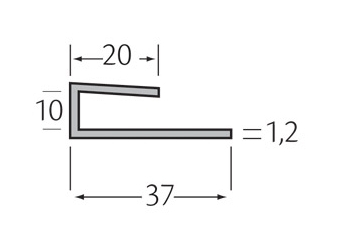 Ongelijkzijdig u-profiel 10mm - Millex Mahonie afbeelding 1