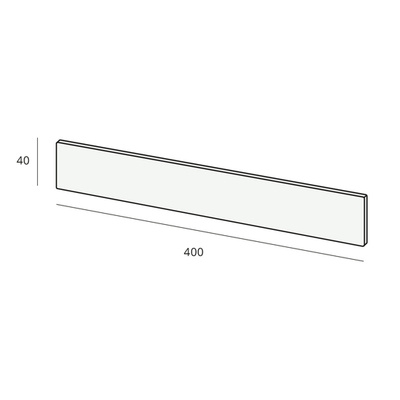 Novaboard stonelook eindkap vlak - 400 mm Opaalgrijs