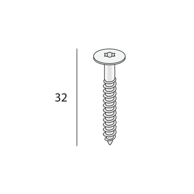 keralit torx schroef rvs 32 mm 