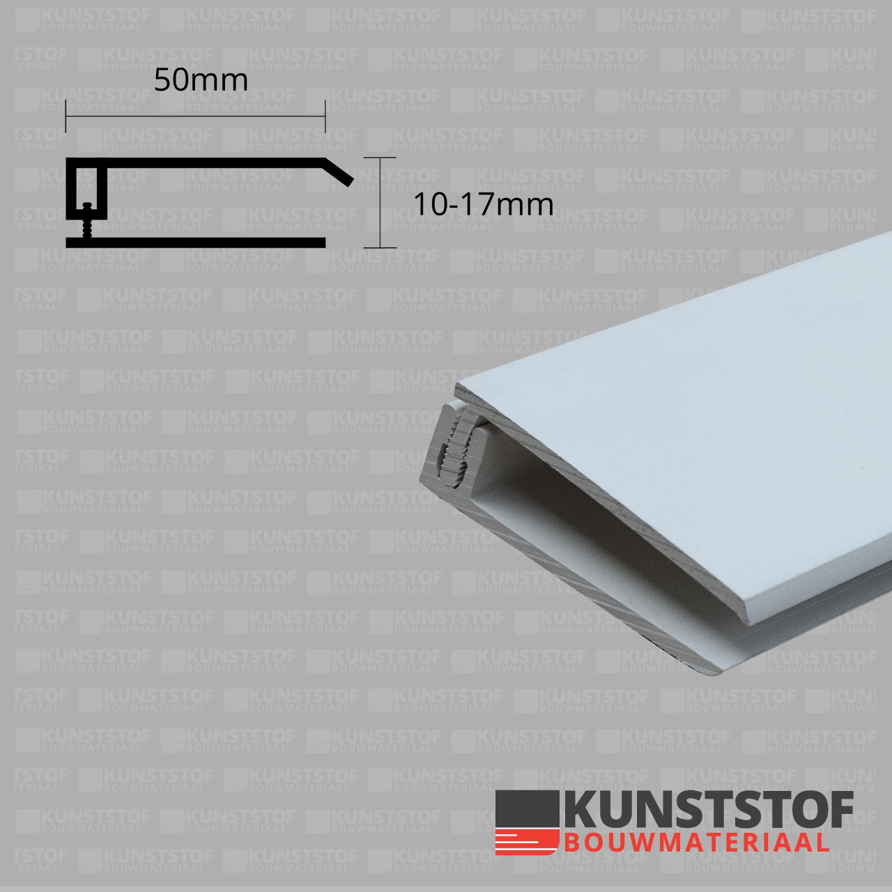Eurotexx Dubbel Rabat - potdeksel 50mm eindprofiel kunststof gevelbekleding in de kleur  licht blauw 