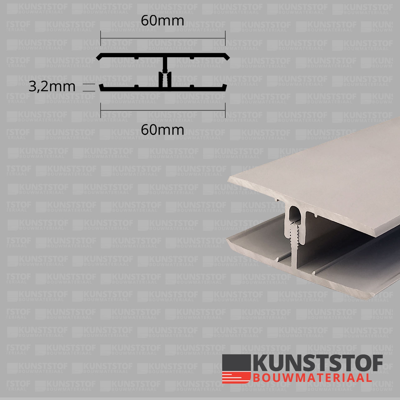 Eurotexx Dubbel Rabat - potdeksel 50mm verbindingsprofiel 2 delig kunststof gevelbekleding profiel in de kleur klei licht bruin