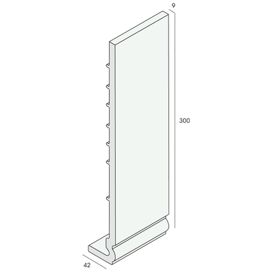 heering hardschuim dakrandpaneel 300x42x9 geprofileerd