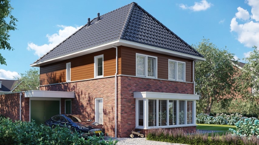 Een huis in de kleur californian redwood sponningdeel 143 horizontaal gemonteerd