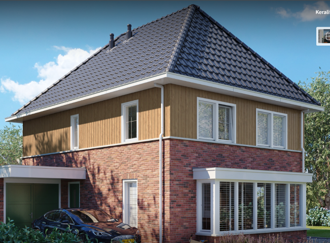 Een huis in de kleur natuur eiken sponningdeel 143 verticaal gemonteerd