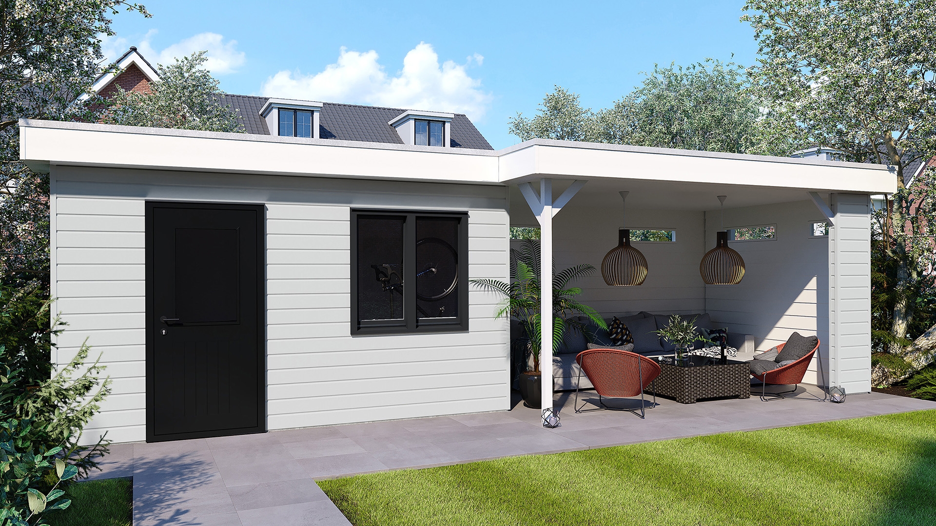 overkapping in de kleur wit (ral 9016) van keralit sponningdeel 143 horizontaal