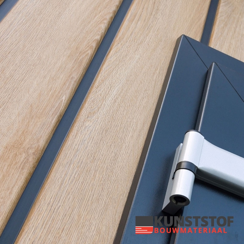 vinyplus turners eiken shadow rondkant sponningdeel  milin zwarte rand hout zwart overkapping rondkant chalet schuur kunststof gevelbekleding licht eiken