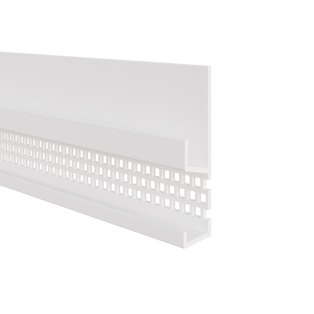 Ventilatie afsluitprofiel 65 x 17 mm Wit