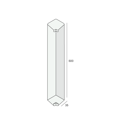 Uitwendig hoekstuk 500mm - Heering