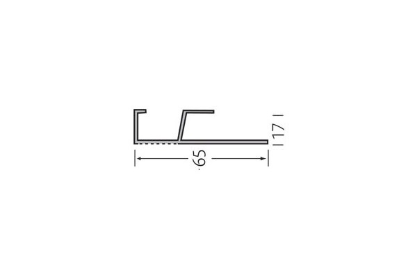 Ventilatie afsluitprofiel 65 x 17 mm 