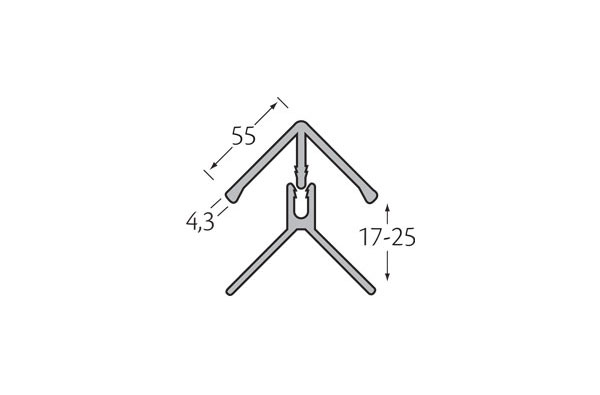 Hoekprofiel 2-delig - WoodDesign - Zilver Grijs