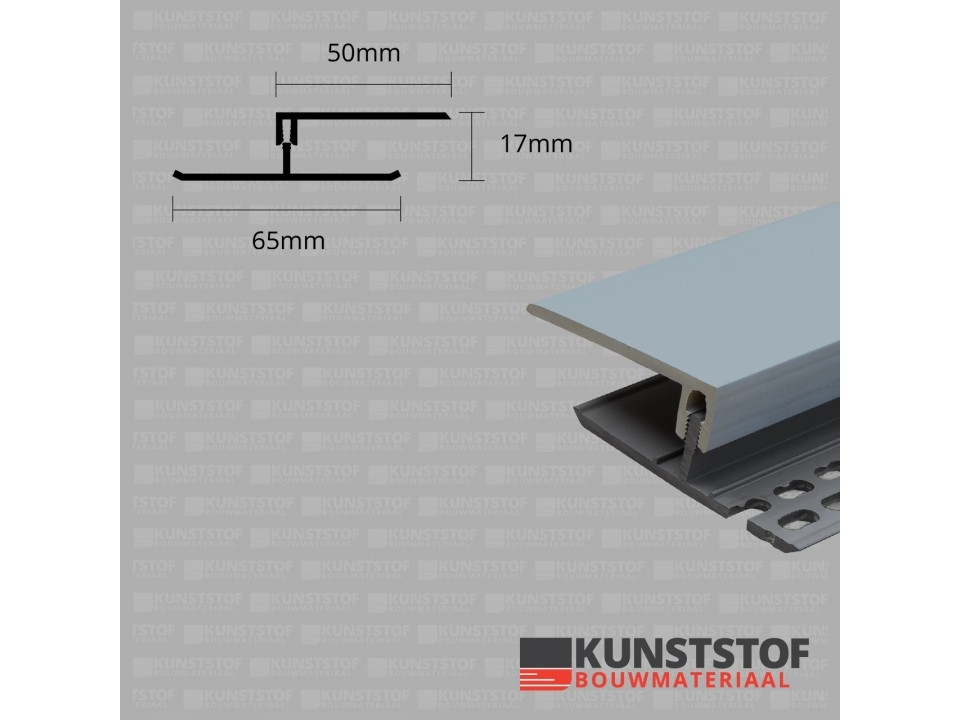 Ventilatie afsluitprofiel 2-delig 17 mm - Eurotexx Grijs