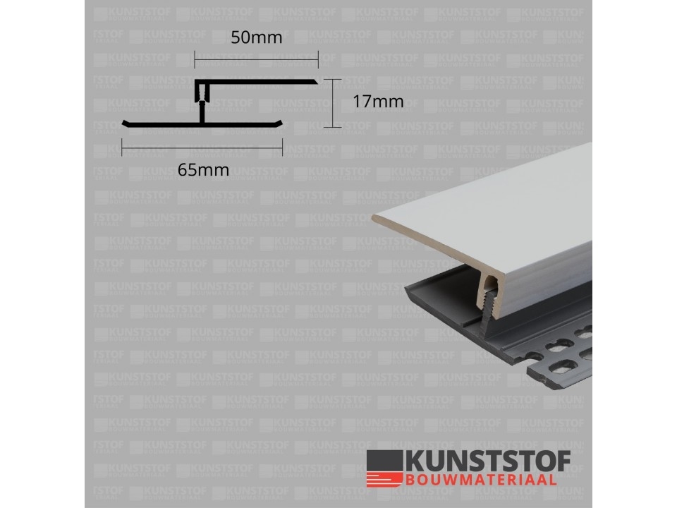 Ventilatie afsluitprofiel 2-delig 17 mm - Eurotexx Lichtgrijs