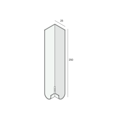 Uitwendig hoekstuk (afgerond) 250mm - Heering