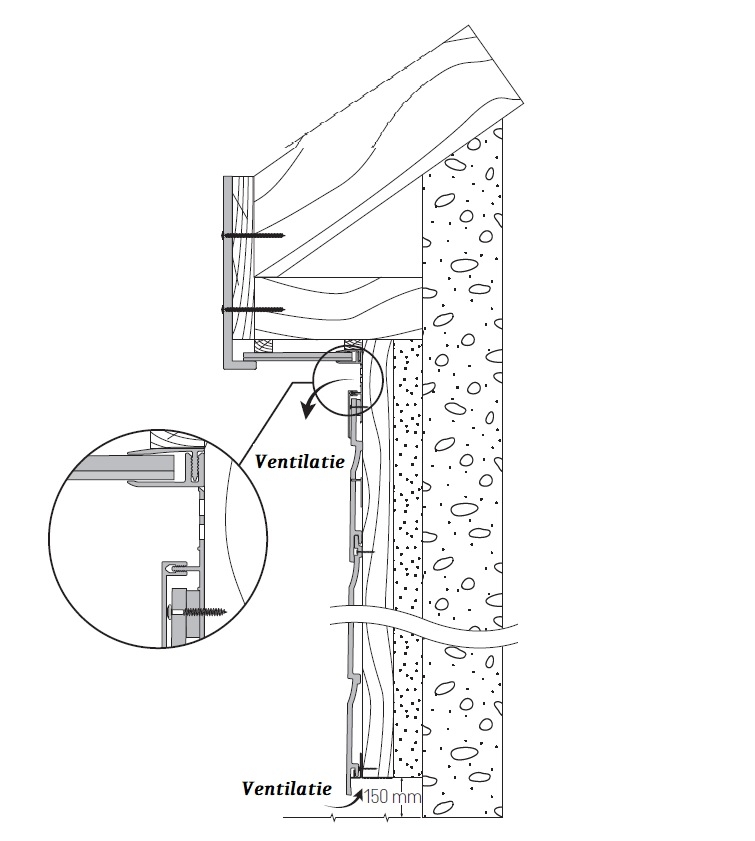 Eurotexx Dubbel Rabat - potdeksel 17mm ventilatie afsluitprofiel kunststof