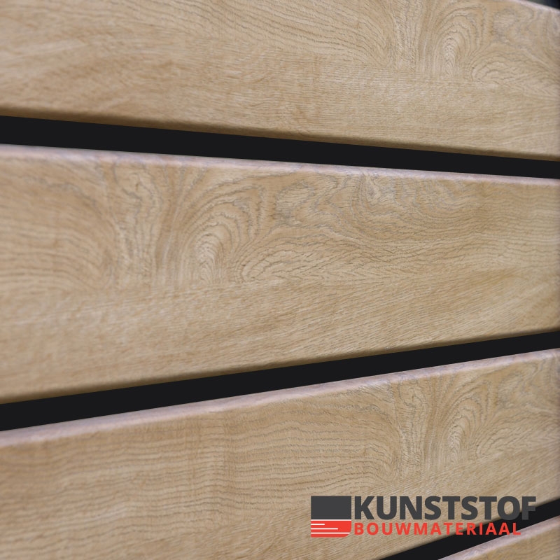 vinyplus turners eiken shadow rondkant sponningdeel horizontaal sponningdeel keralit milin zwarte rand hout zwart overkapping rondkant chalet schuur kunststof gevelbekleding licht eiken vergrijsd