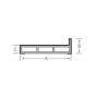 Kamerprofiel met haakse lip 60 x 30 x 15mm