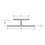 Ongelijkzijdig h-profiel 10x40x25mm