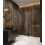 wanden van de kamer compleet in SPC wandpaneel Oxyd 280×110 – houtlook warm roestbruin