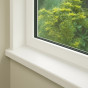 Kozijnafwerking 80 mm in Wit gemonteerd