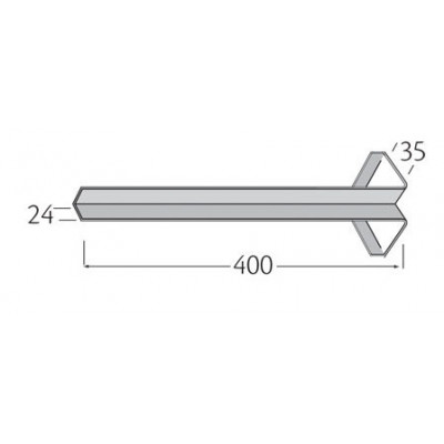 Binnenhoek 400mm - Millex Glad Creme