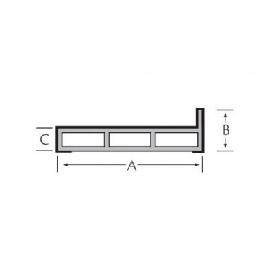 Kamerprofiel met haakse lip 60 x 30 x 15mm