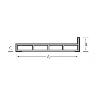 Kamerprofiel met haakse lip 80 x 30 x 15mm