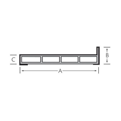 Kamerprofiel met haakse lip 80 x 30 x 15mm