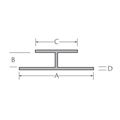 Ongelijkzijdig h-profiel 10x40x25mm