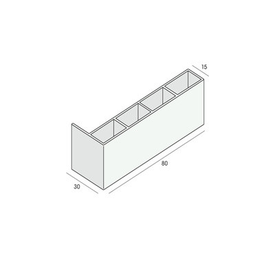 Holkamerprofiel 100x30x15 mm