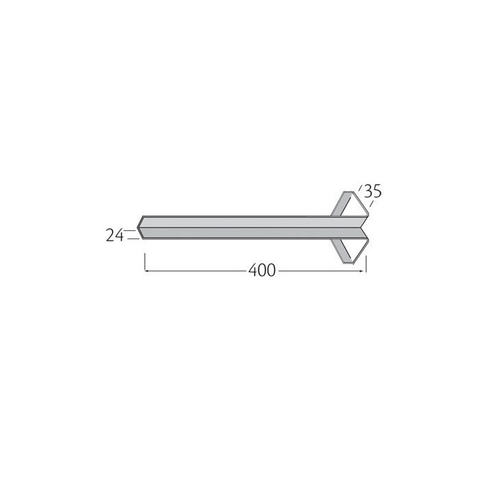 Binnenhoek 400mm - Millex Glad Creme