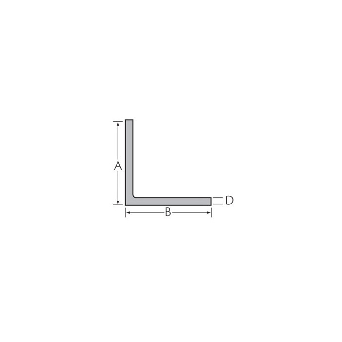 Gelijkzijdig hoekprofiel 50 x 50 x 2.0 mm