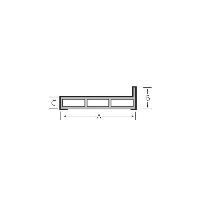Kamerprofiel met haakse lip 60 x 30 x 15mm