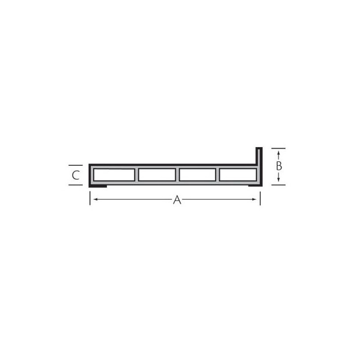 Kamerprofiel met haakse lip 80 x 30 x 15mm