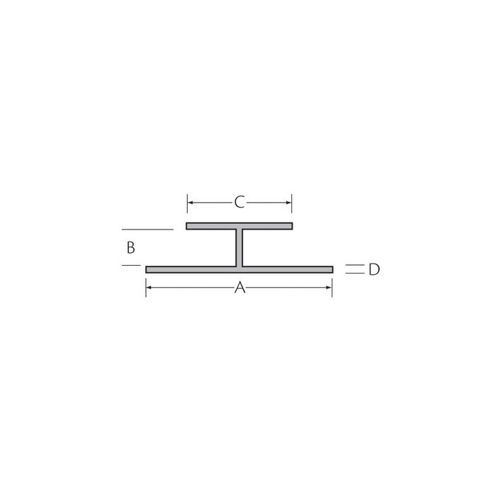 Ongelijkzijdig h-profiel 10x40x25mm