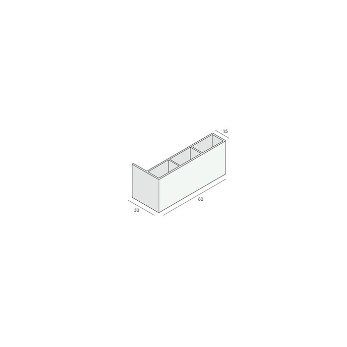Holkamerprofiel 80x30x15 mm