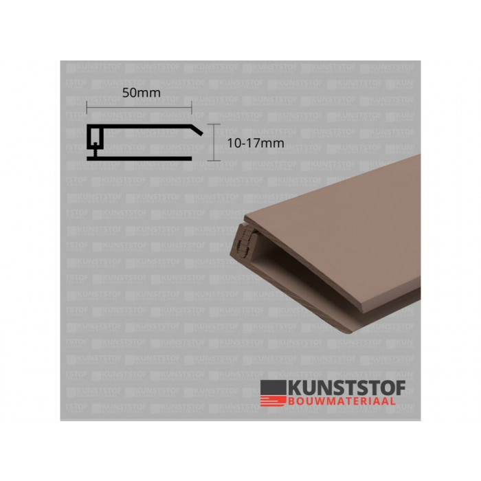 Eurotexx Dubbel Rabat - potdeksel 50mm eindprofiel kunststof gevelbekleding in de kleur Olijf ral n.v.t.