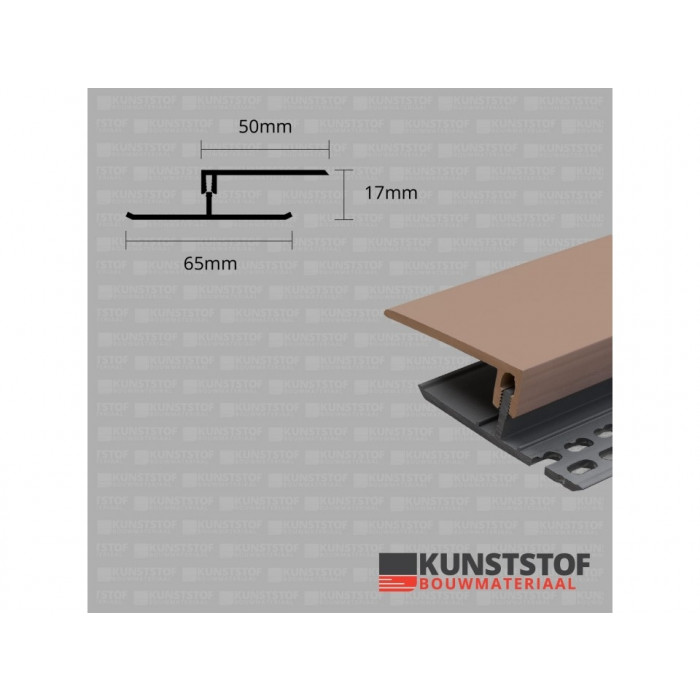 Eurotexx Dubbel Rabat - potdeksel 17mm ventilatie afsluitprofiel kunststof in de kleur olijf ral n.v.t.