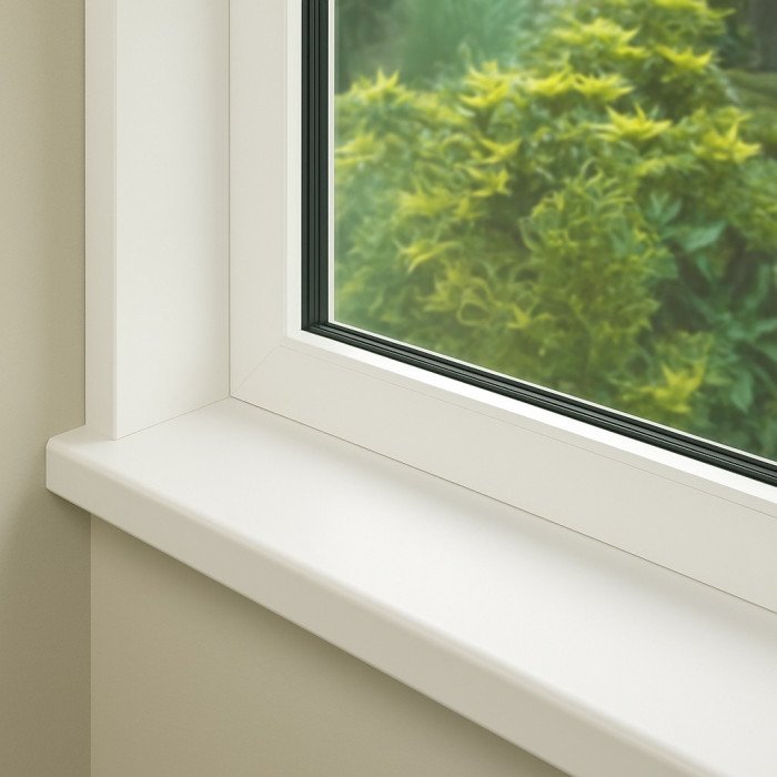 Kozijnafwerking 80 mm in Wit gemonteerd
