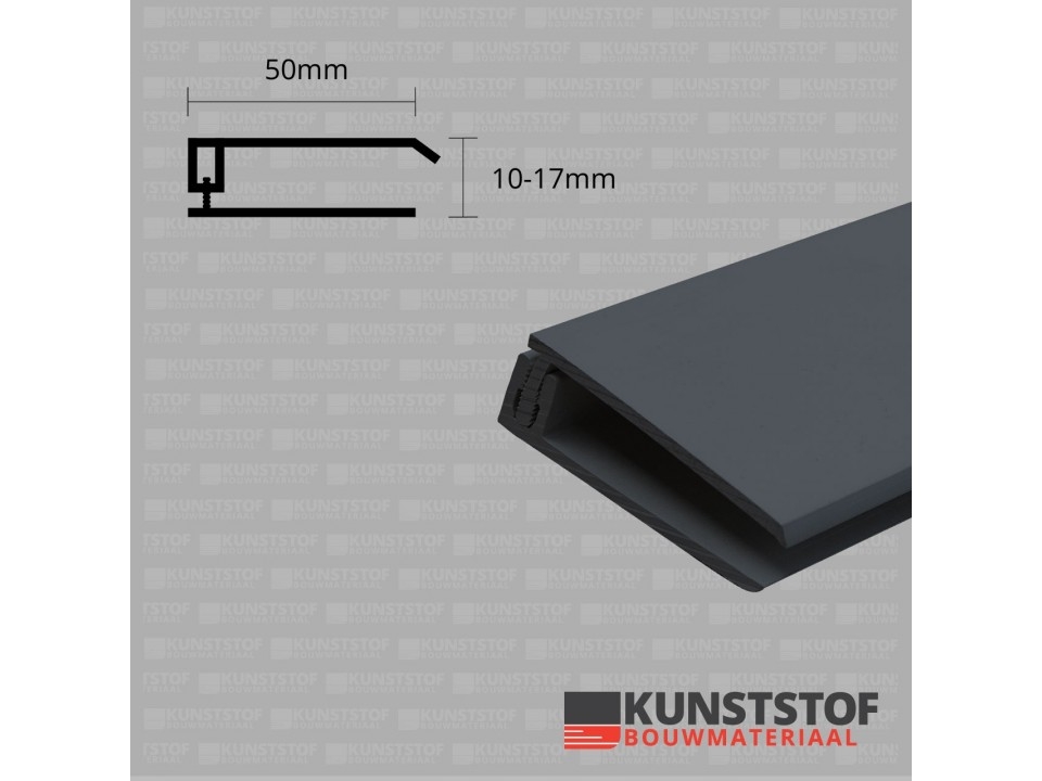 Eindprofiel 2-delig - Eurotexx Antraciet RAL 7015
