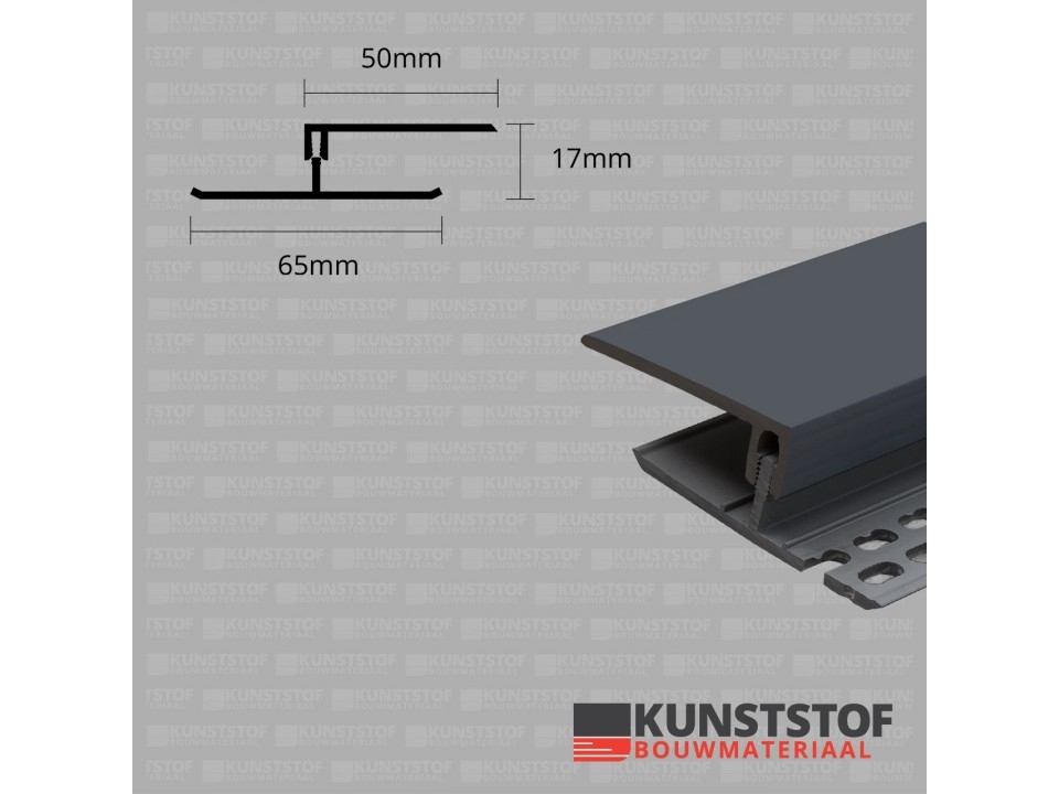 Ventilatie afsluitprofiel 2-delig 17 mm - Eurotexx Antraciet