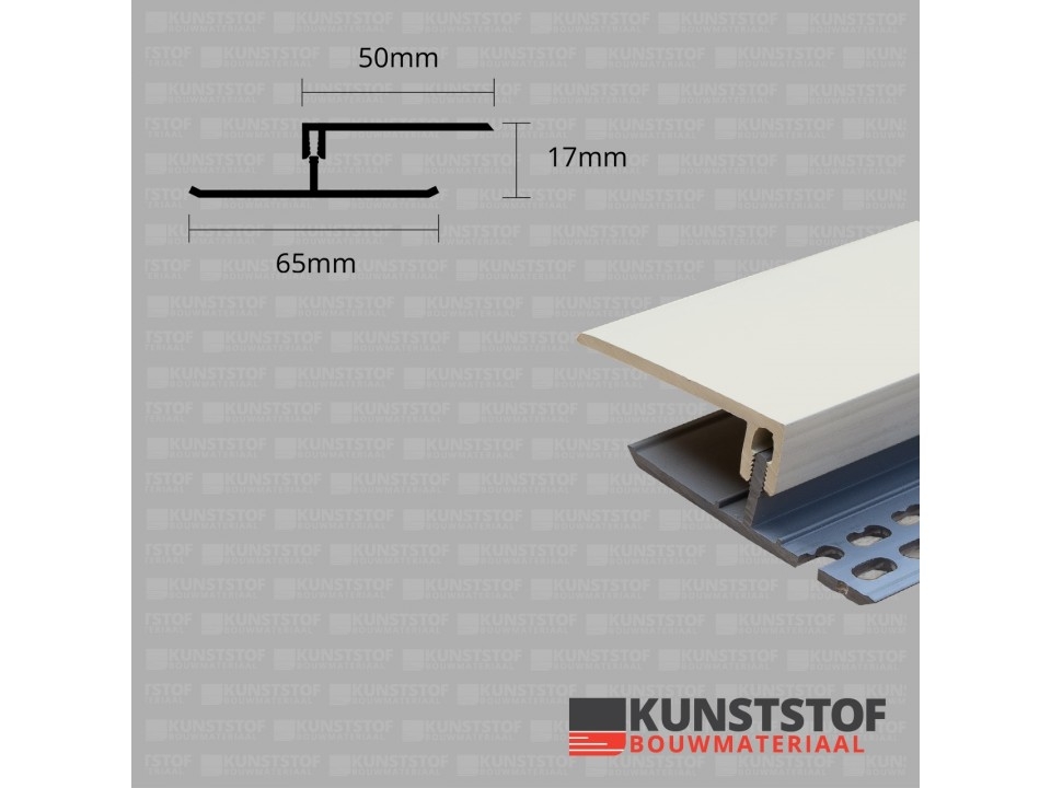 Ventilatie afsluitprofiel 2-delig 17 mm - Eurotexx Crème