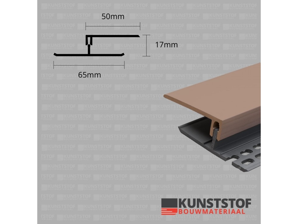 Ventilatie afsluitprofiel 2-delig 17 mm - Eurotexx Olijf afbeelding 1