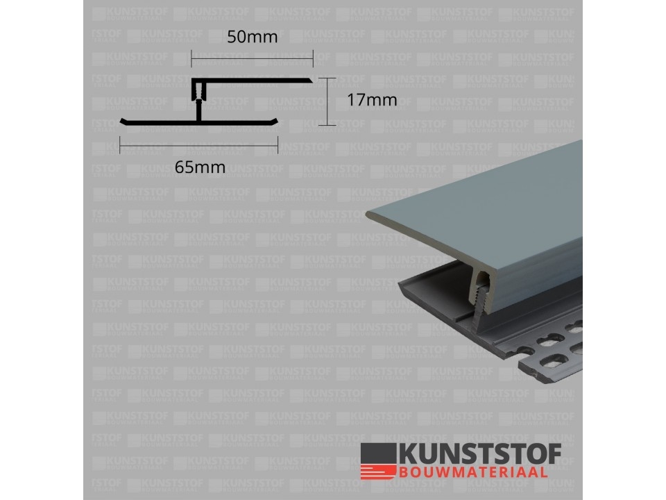 Ventilatie afsluitprofiel 2-delig 17 mm - Eurotexx Quartzgrijs RAL 7045