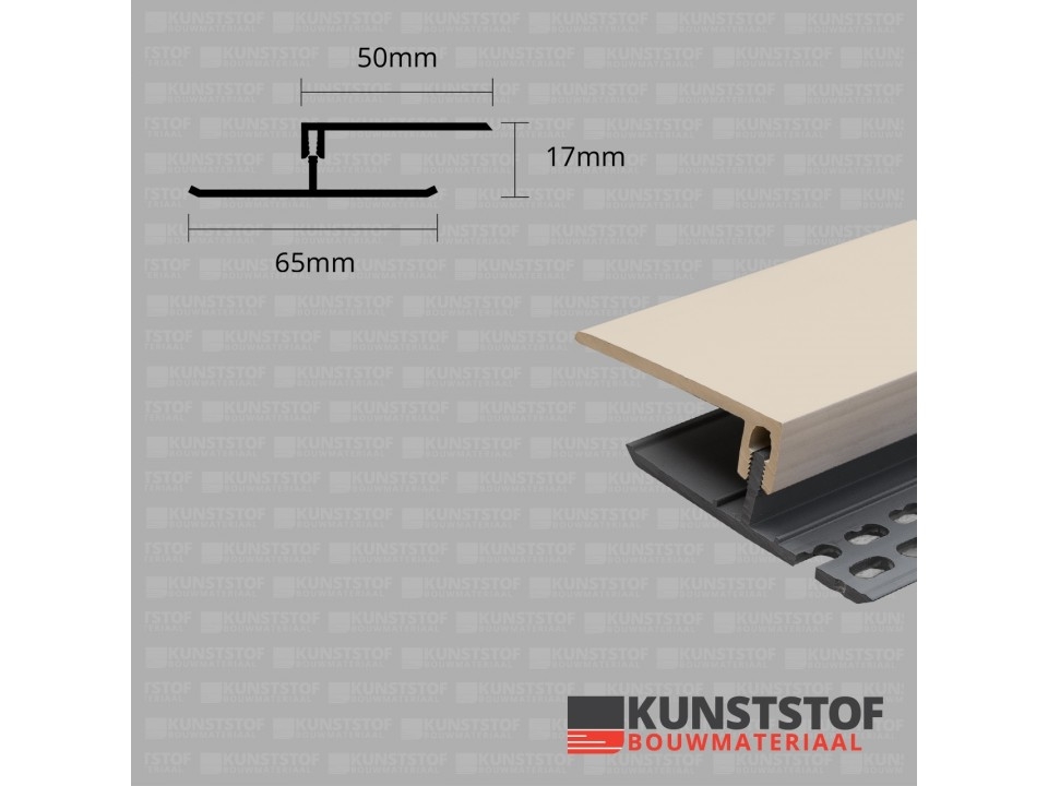 Ventilatie afsluitprofiel 2-delig 17 mm - Eurotexx Sand