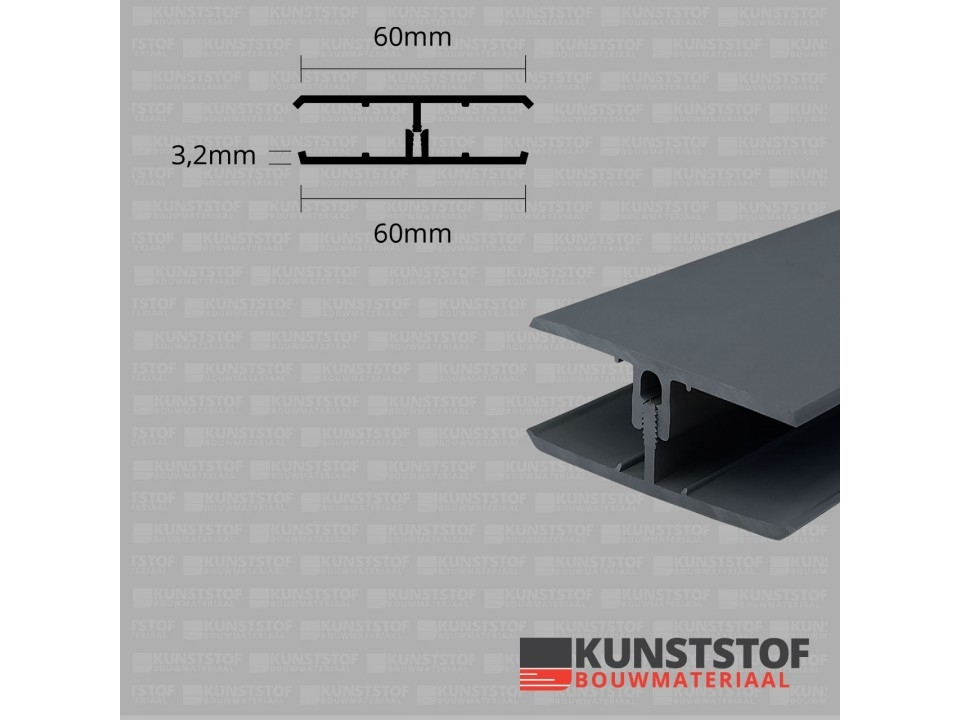 Verbindingsprofiel 2-delig - Eurotexx Antraciet RAL 7015